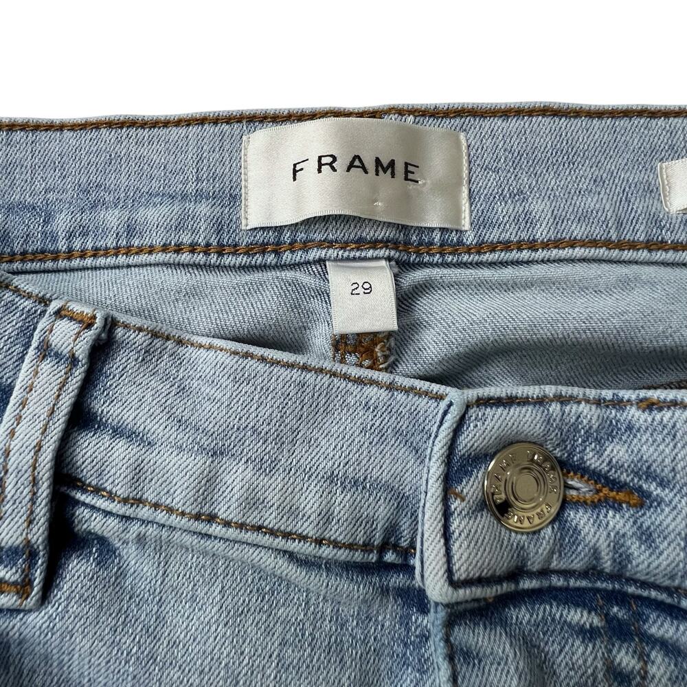 Frame Le Sleek Straight Jeans Size 29 Light Wash High Rise Stretch Denim - Picture 3 of 10